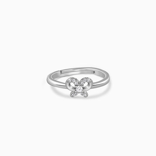 Silver Graceful Bow Ring