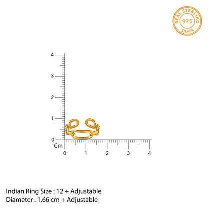 Golden Toggle Adjustable Ring (Size 12)