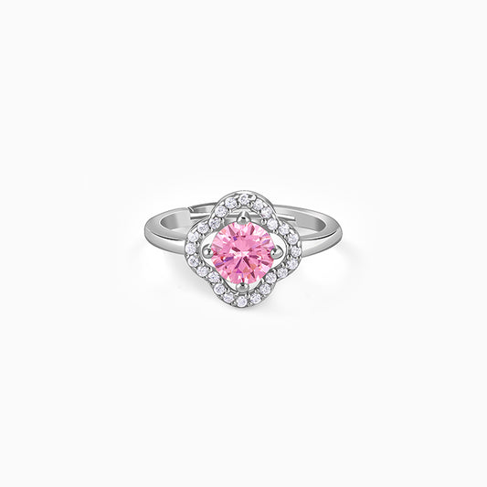 Silver Charm in Clover Ring