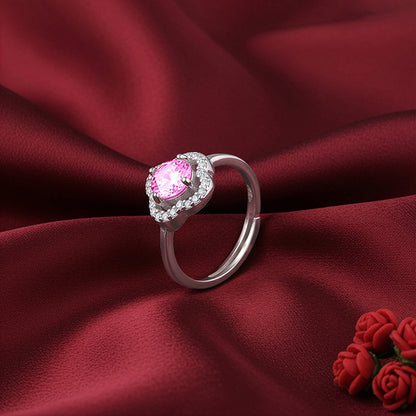 Silver Charm in Clover Ring