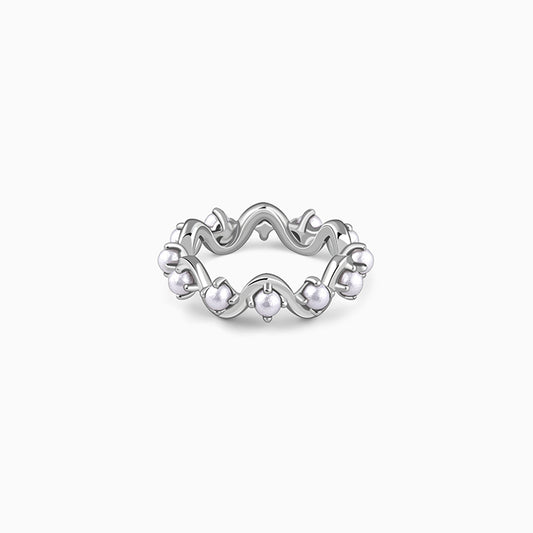 Silver Dorothy Pearl Ring (Size 12)