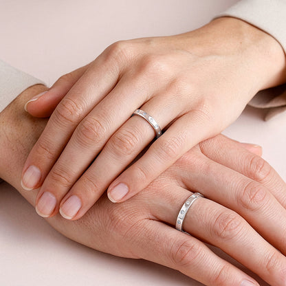 Silver Evermine Couple Bands