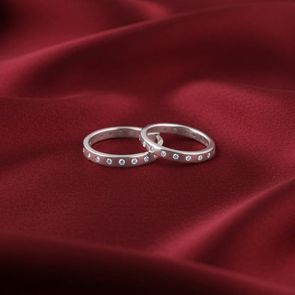 Silver Evermine Couple Bands