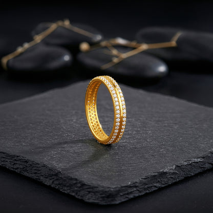 Golden Bold Fate Ring For Him (Size 17)