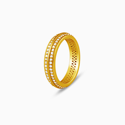 Golden Bold Fate Ring For Him (Size 22)