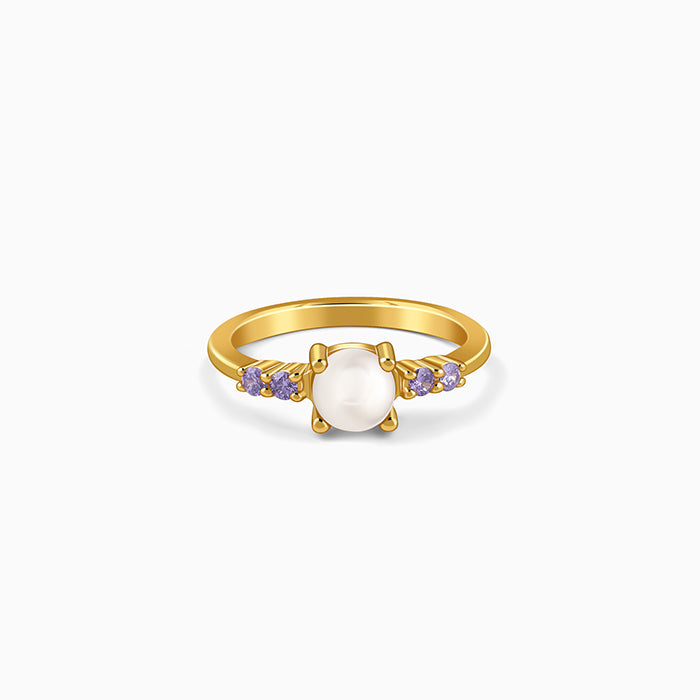 Golden Carroll Pearl Ring (Size 12)