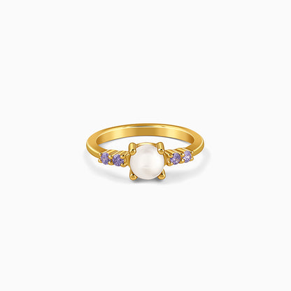Golden Carroll Pearl Ring (Size 12)
