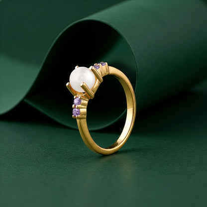Golden Carroll Pearl Ring (Size 12)