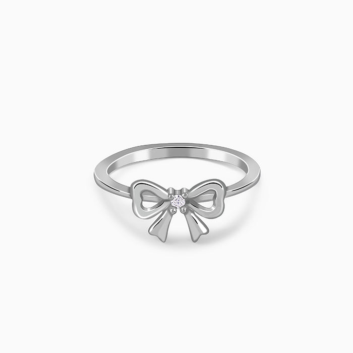 Silver Ribbon Glow Ring