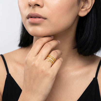 Golden Gilded Flow Ring (Size 12)