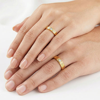 Golden Vintage Love Couple Rings