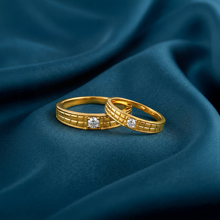 Golden Vintage Love Couple Rings
