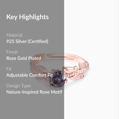 Rose Gold Amethyst Ring