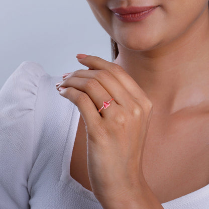 Rose Gold Pink Ternion Ring
