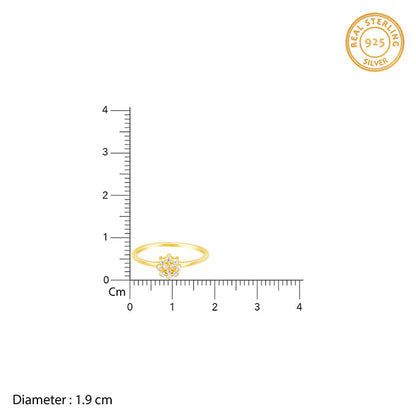 Golden Minimal Floral Ring