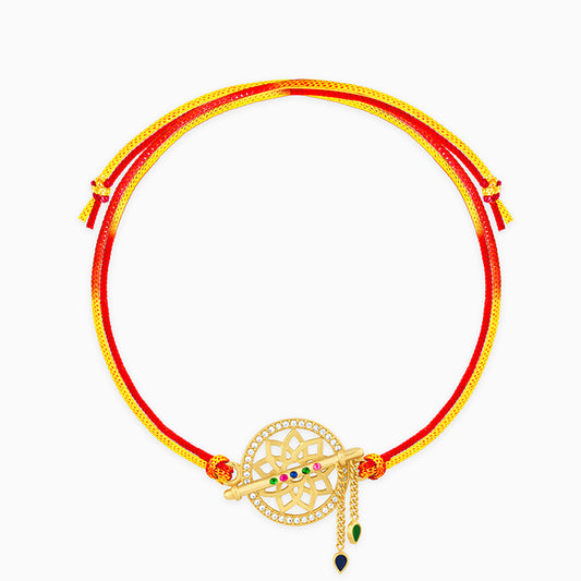 Golden Mandala Flute Rakhi