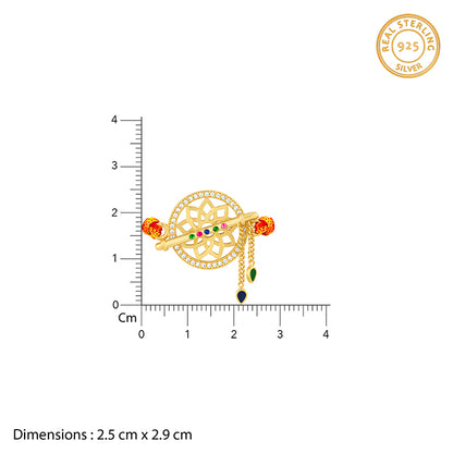 Golden Mandala Flute Rakhi