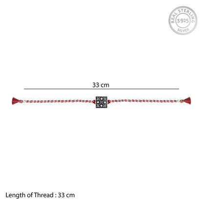 Oxidised Silver Square Rakhi