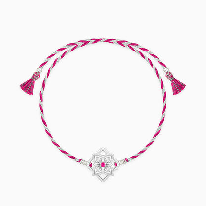 Silver Floral Sparkle Rakhi