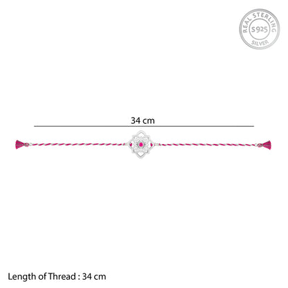 Silver Floral Sparkle Rakhi