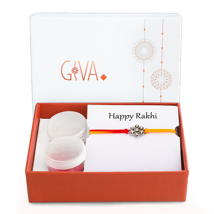 Silver Flowery Rakhi