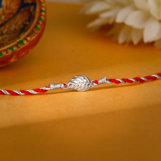 Silver Leafy Rakhi