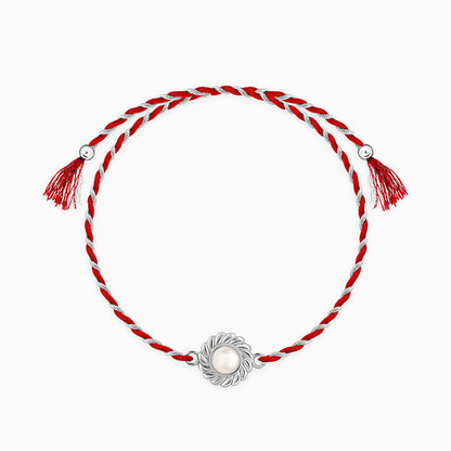 Silver Flower Pearl Rakhi