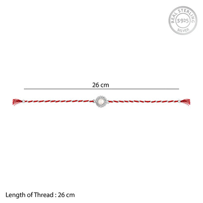 Silver Flower Pearl Rakhi