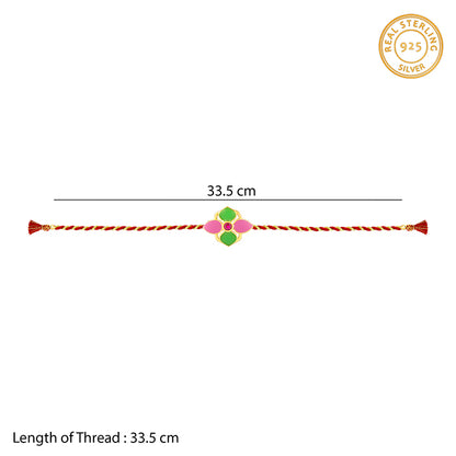Golden Colourful Floral Rakhi