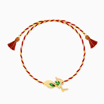 Golden Krishna Flute Rakhi cum Pendant