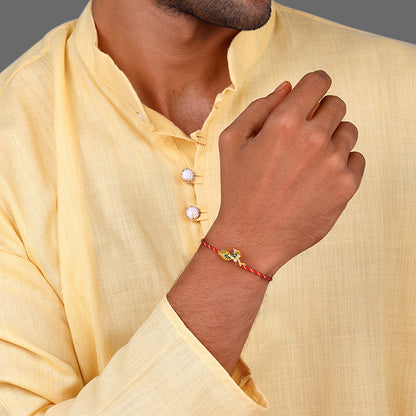 Golden Krishna Flute Rakhi cum Pendant