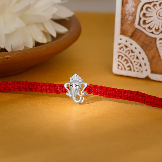 Silver Spiritual Ganesha Rakhi