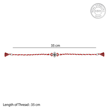 Silver Floral Square Rakhi