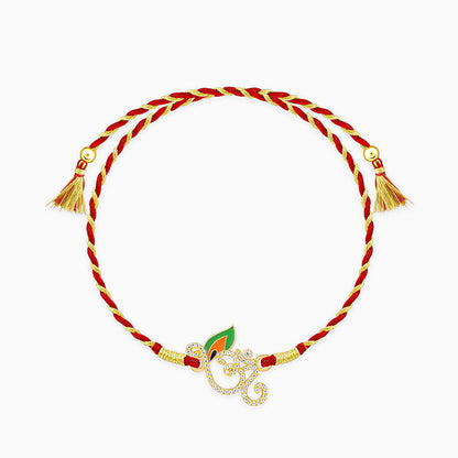 Golden Sparkling Om Rakhi