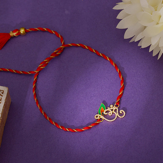 Golden Sparkling Om Rakhi