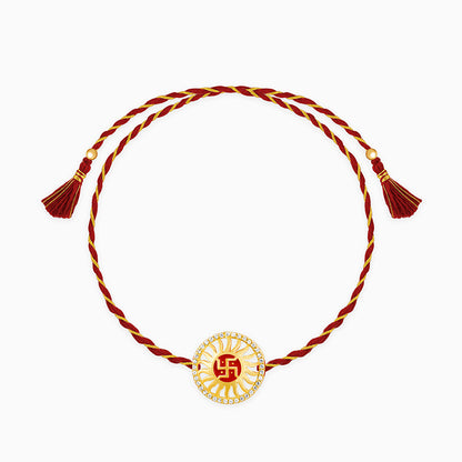 Golden Swastik Chakra Rakhi