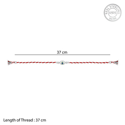 Silver Elegant Peacock Feather Rakhi