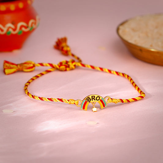 Golden Classic Rainbow Rakhi  for Kids