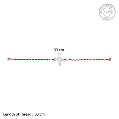 Silver Minimal Swastika Rakhi