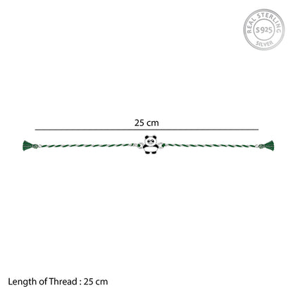 Silver Cute Panda Rakhi for Kids