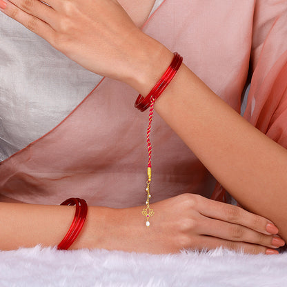 Golden Padma Pearl Lumba Rakhi