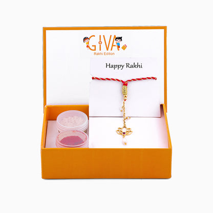 Golden Padma Pearl Lumba Rakhi
