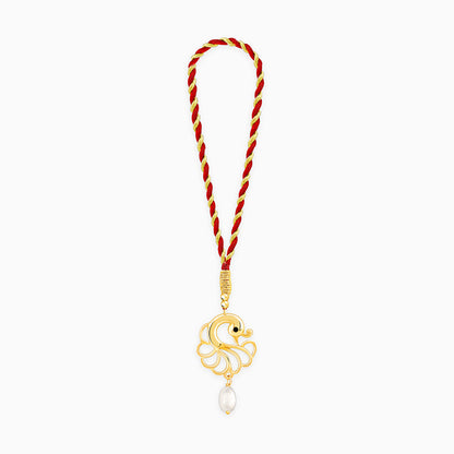 Golden Pearl Peacock Lumba Rakhi