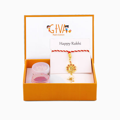 Golden Peacock Heritage Lumba Rakhi
