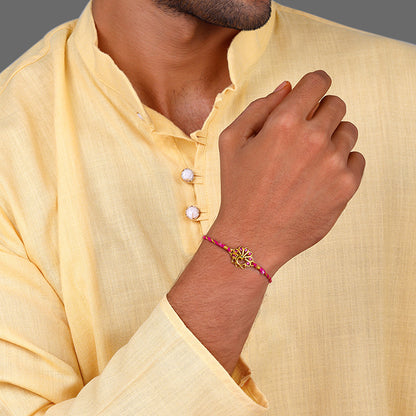 Golden Peacock Heritage Rakhi