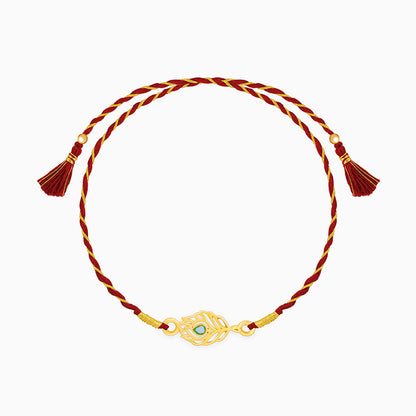 Golden Beautiful Feather Rakhi