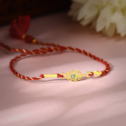 Golden Beautiful Feather Rakhi