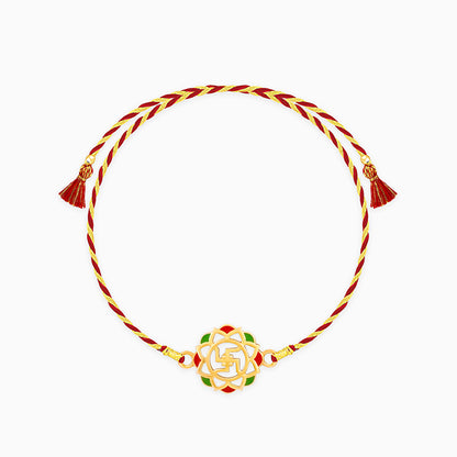 Golden Classic Swastik Rakhi