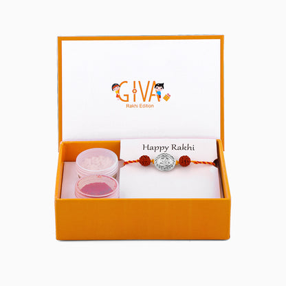Silver Vignesha Rudraksha Rakhi