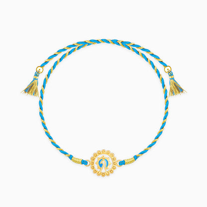 Golden Peacock Blossom Rakhi